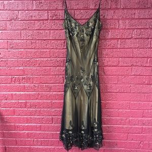 Black sequin evening dress